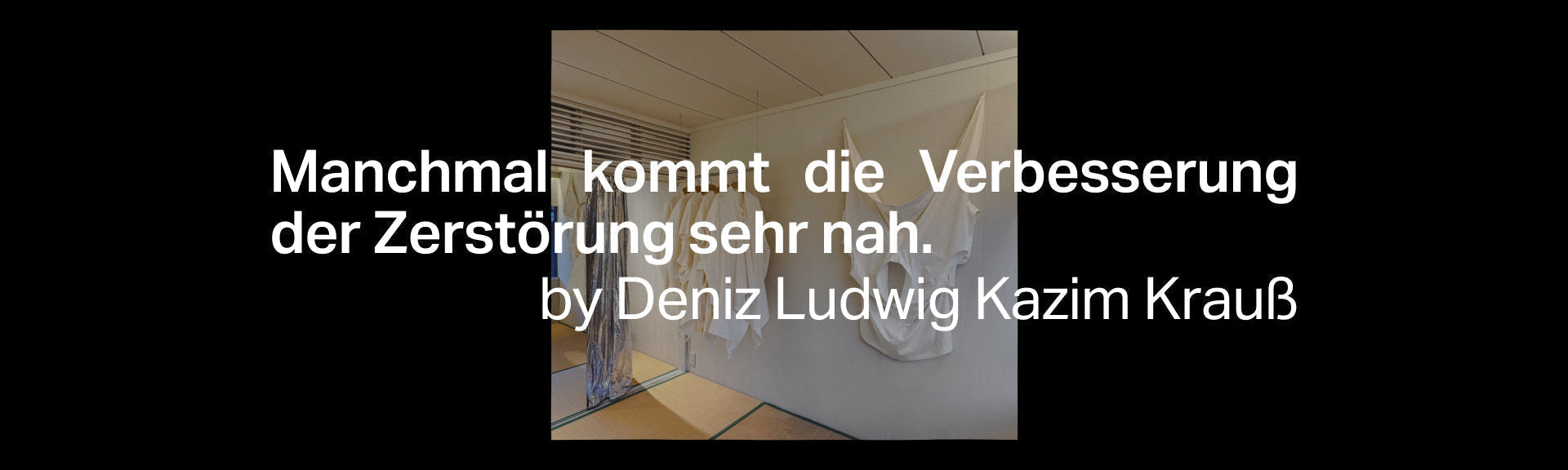 "Sometimes Improvement<br>Comes Very Close to Destruction"<br>by Deniz Ludwig Kazim Krauß