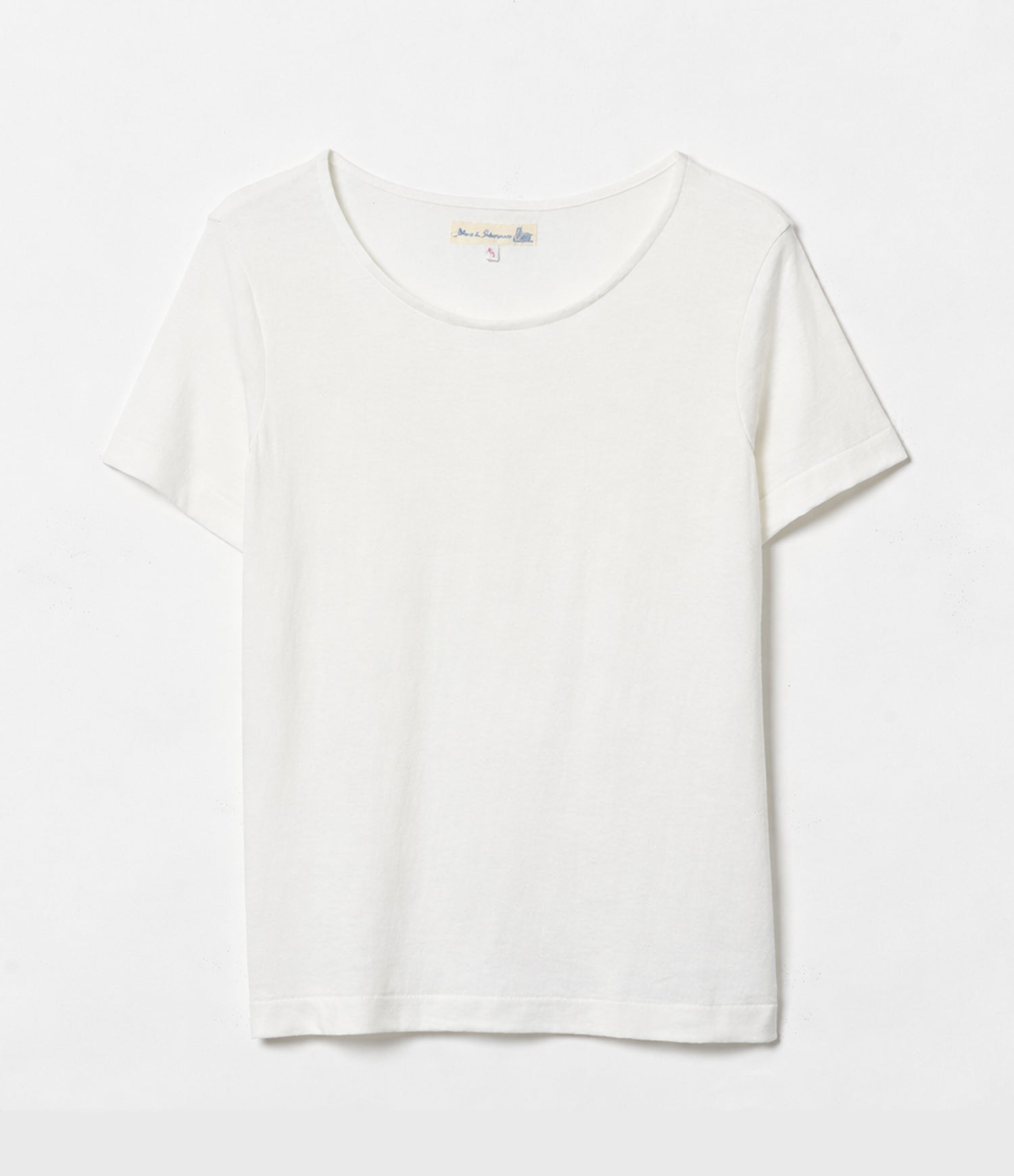 White t-shirt on a light gray background