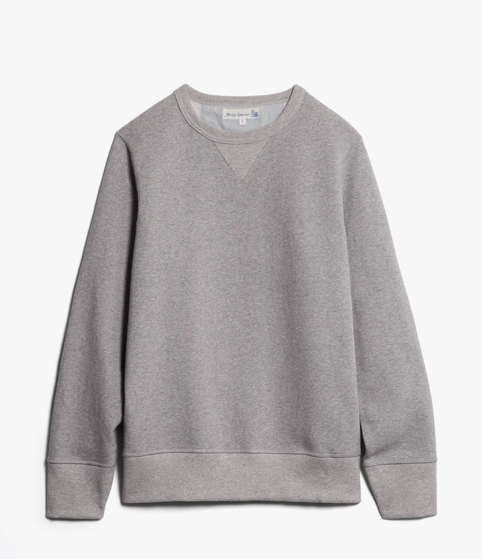 Gray loopwheeled heavyweight sweatshirt on a white background