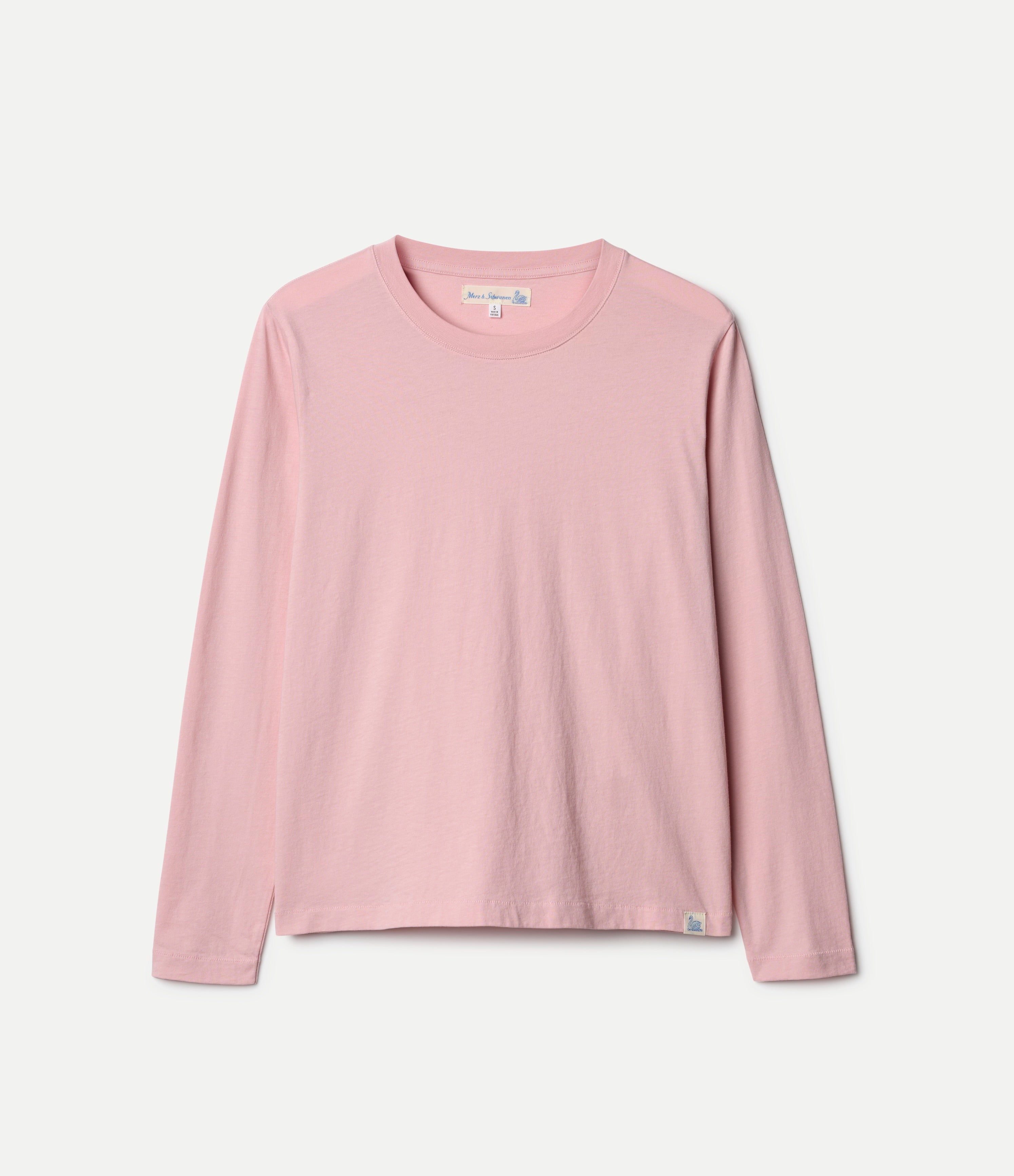 Pink long-sleeve shirt on a white background