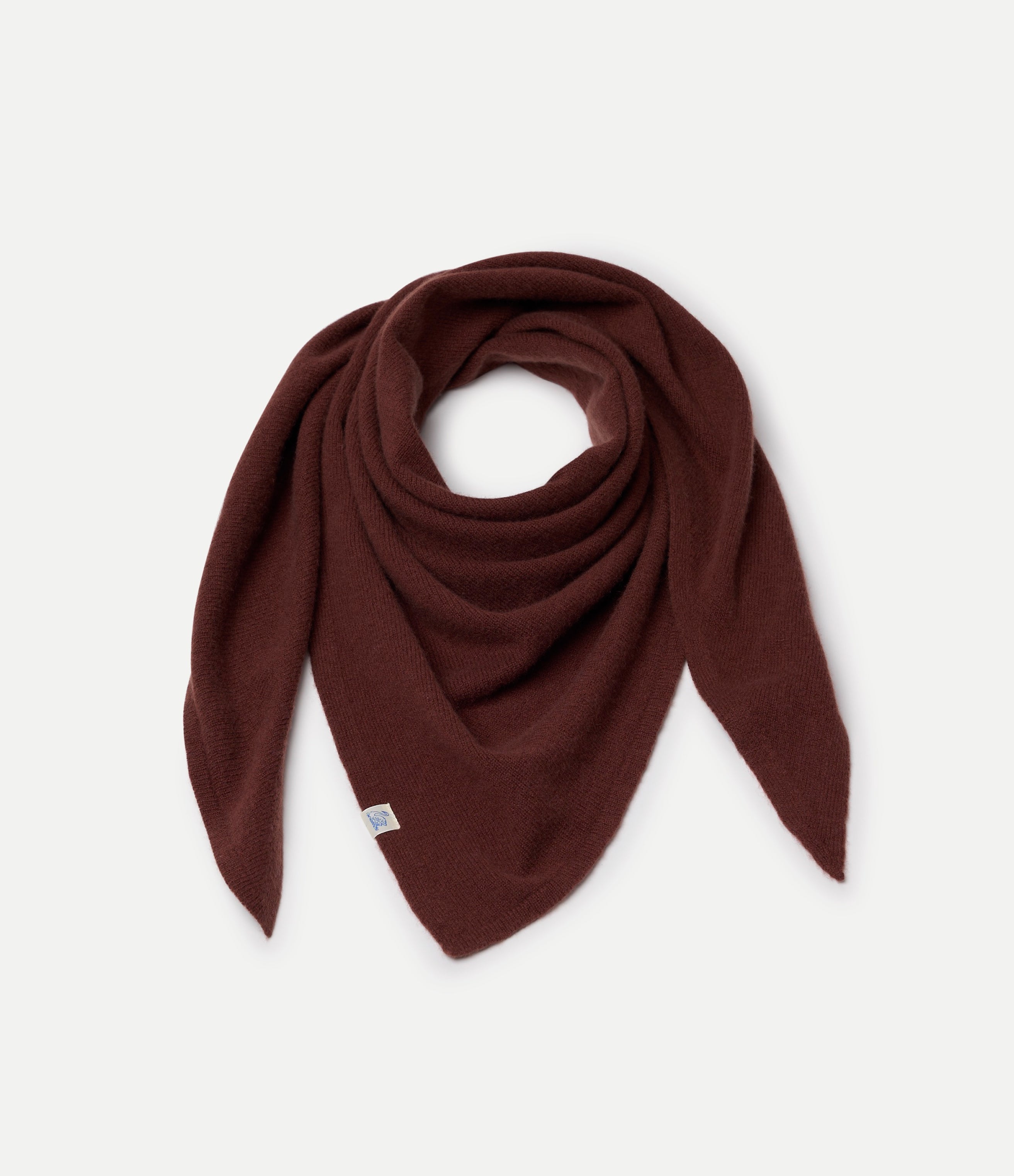 Brown Scarf made of merino wool, silk and cashmere against neutral background
