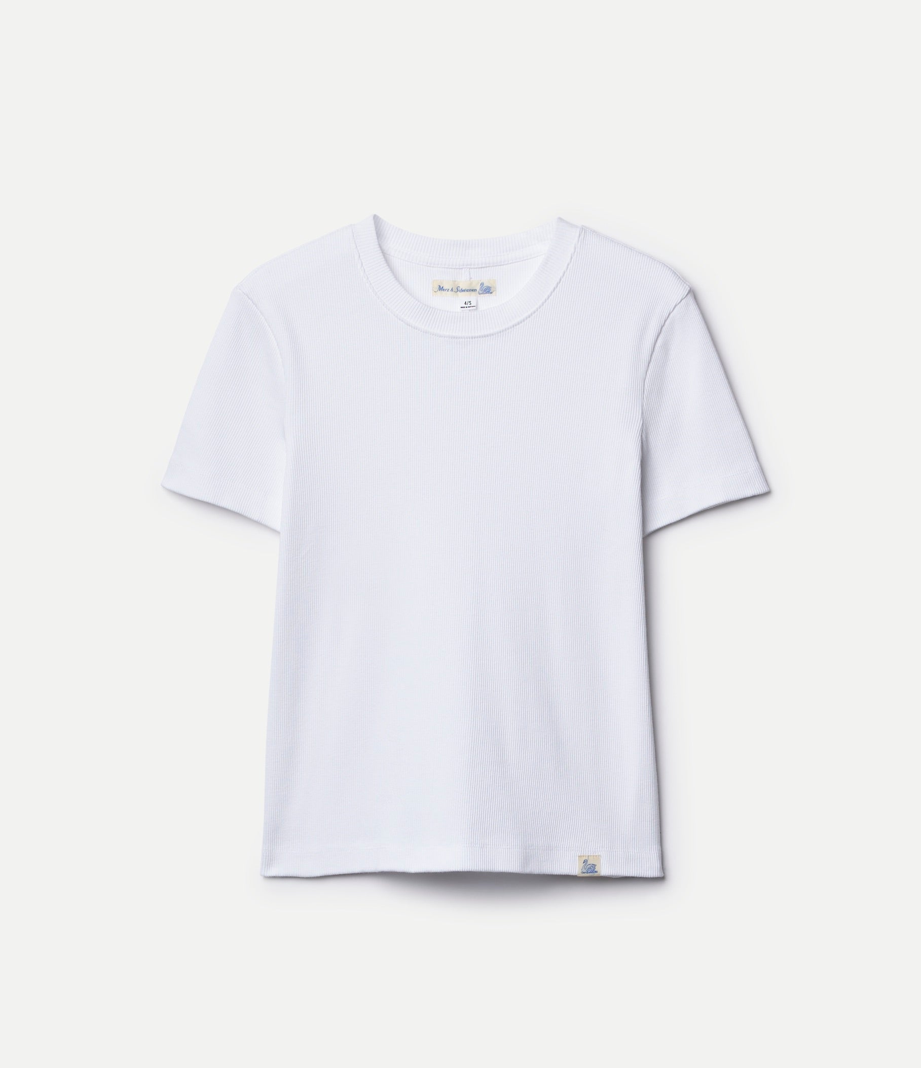 White ribbed t-shirt on a white background