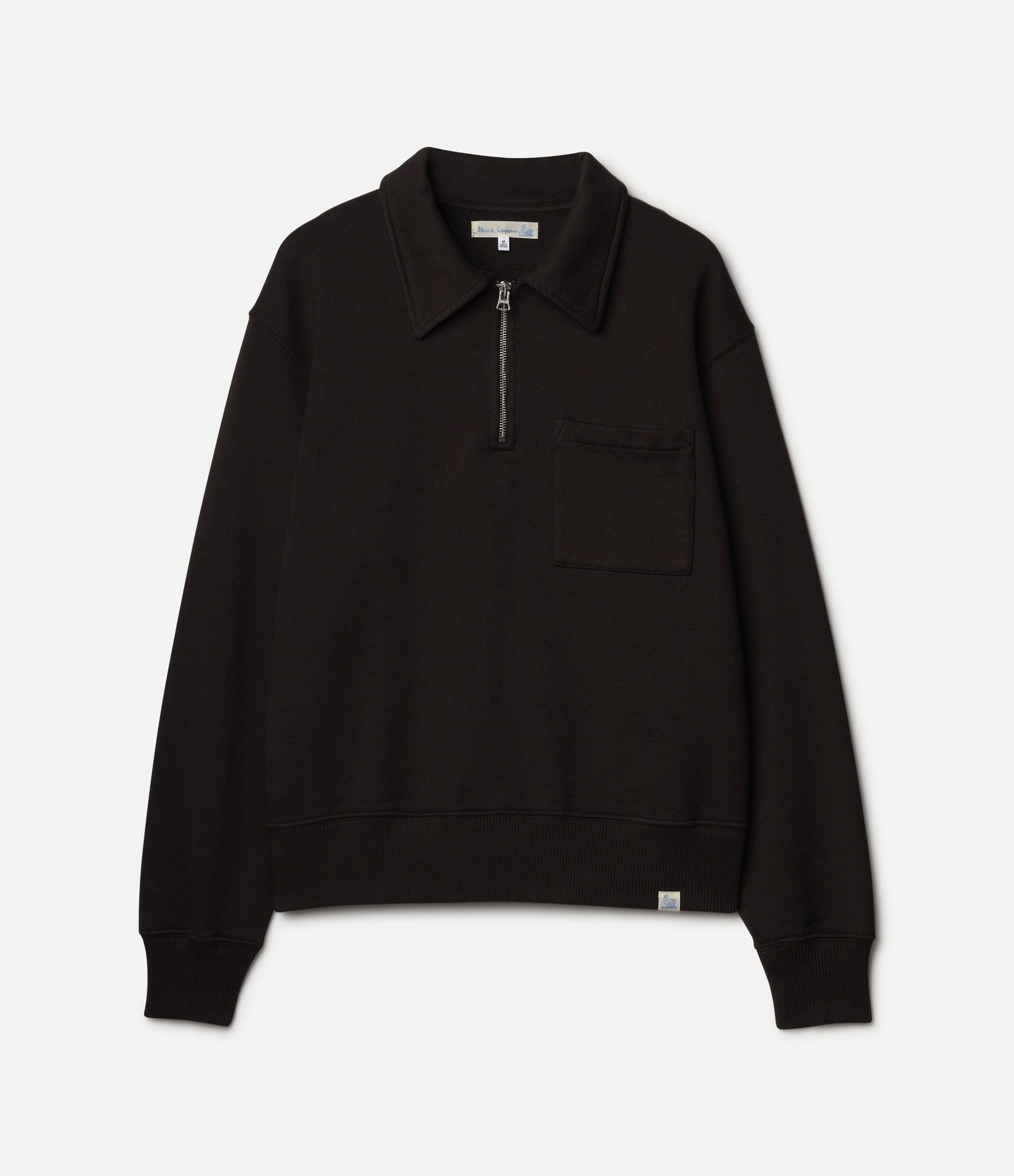 Dark Brown pullover with a collar on a light gray background